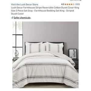 Lush Decor 3 Piece Farmhouse Duvet King Size